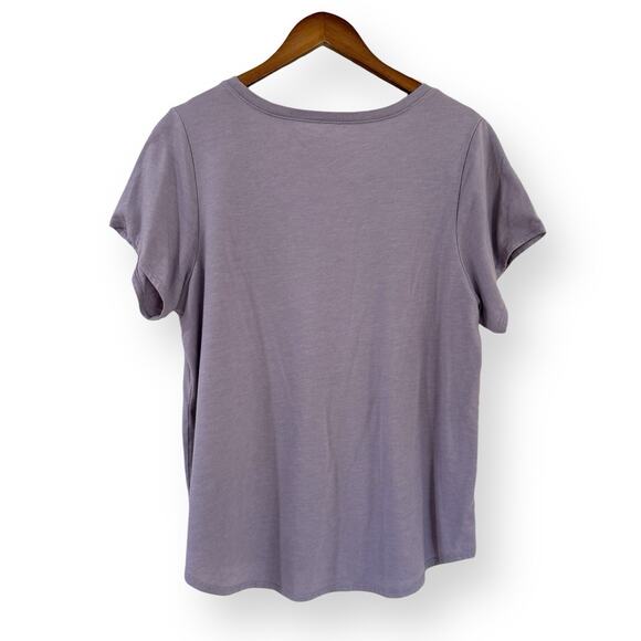 Lucky Brand Womens XL Rose Graphic Scoop Neck T-Shirt Purple Boho FLAWS - Picture 9 of 11